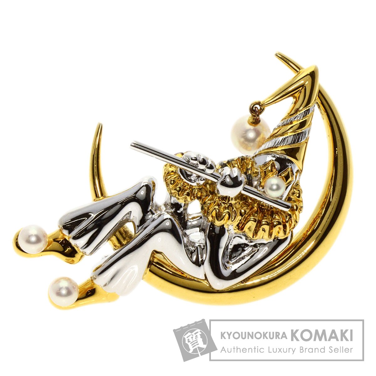 楽天市場】ミキモト ピエロモチーフ パール 真珠 ブローチ シルバー/GP