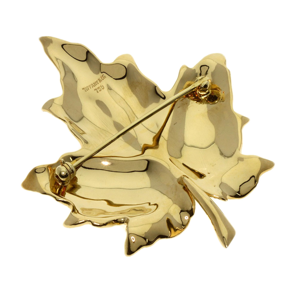 楽天市場】ティファニー メイプルリーフ ブローチ K18イエローゴールド