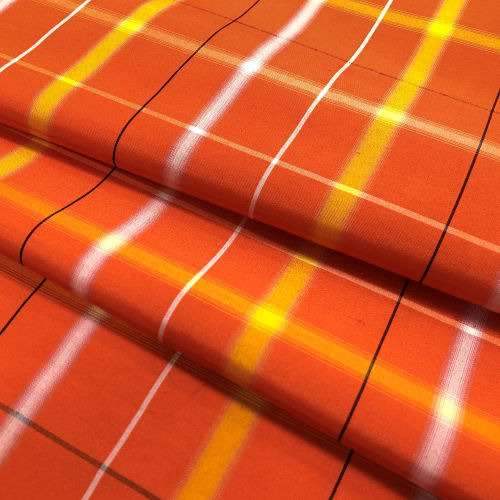 楽天市場】格子紬 正絹きもの 反物 未仕立て品 紬 赤 オレンジ 黄色