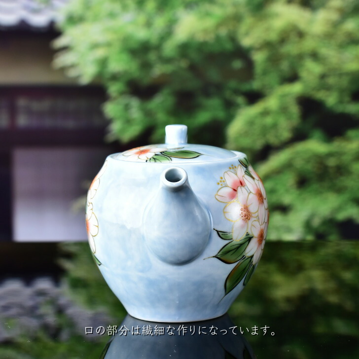 楽天市場】京焼 清水焼 陶あん 色絵付け ティーポット(水色地×桜) : 京