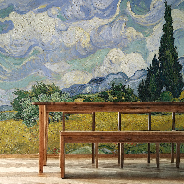 楽天市場】【全品対象クーポン配布中】 糸杉のある小麦畑の壁紙 サイズ