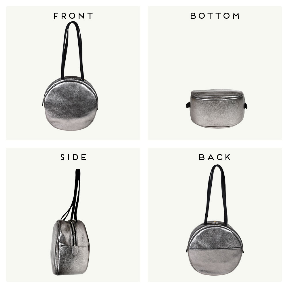 楽天市場】円形トートバッグ ソフトレザー 箔レザー 牛革 ikot