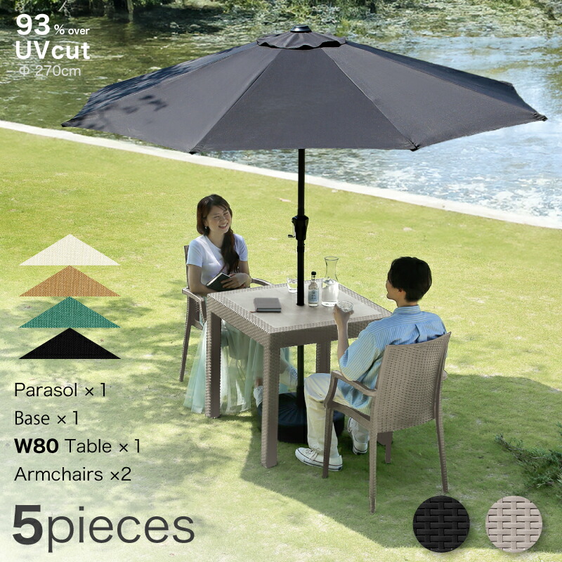 楽天市場】5%offクーポン 配布中◇ガーデンテーブルセット 5点 チェア