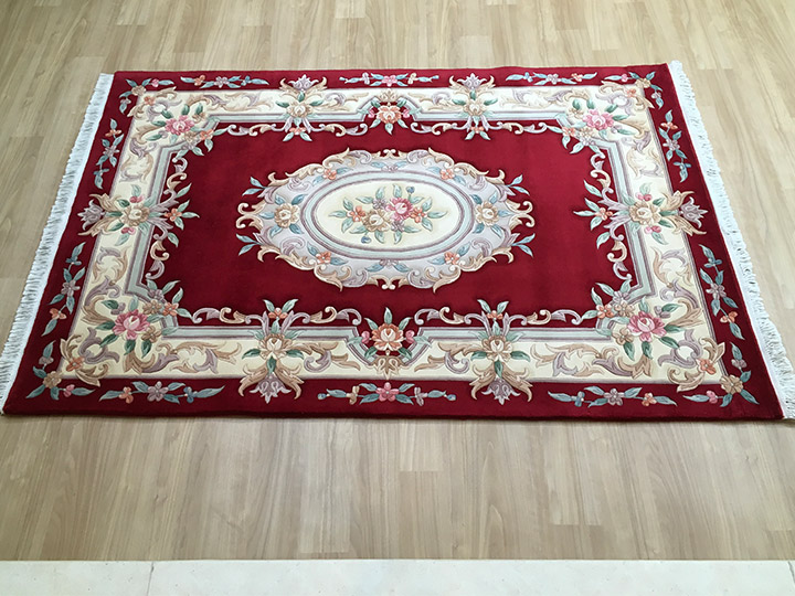 緞通段通絨毯肉厚花柄房有247cm× 250cm