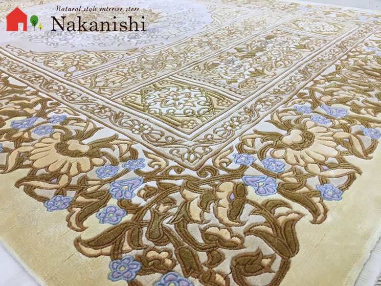 中国シルク100%段通: 120段手織り、186cm✖️122cm絨毯、カーペット