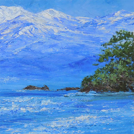 楽天市場】絵画 油絵 雨晴海岸（小川久雄） 送料無料 【海・山】【肉筆