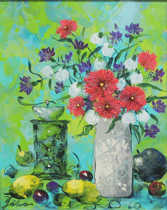 楽天市場】絵画 油絵 花のある静物 （加瀬洋子） 送料無料 【肉筆