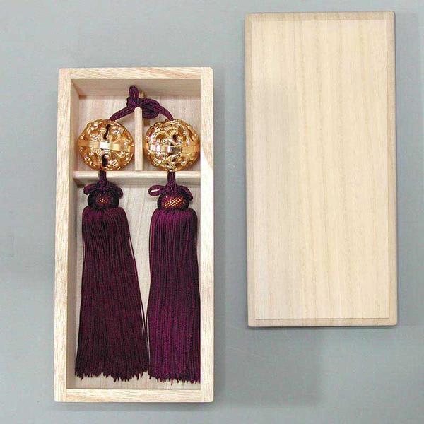 和風インテリア海外のお土産に約70年物高級桐箱入り掛け軸金属製軸先