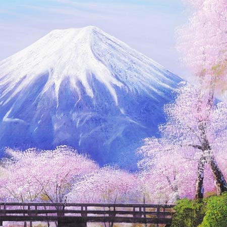 楽天市場】絵画 油絵 忍野富士に桜 F20号 （木村由記夫） 送料無料