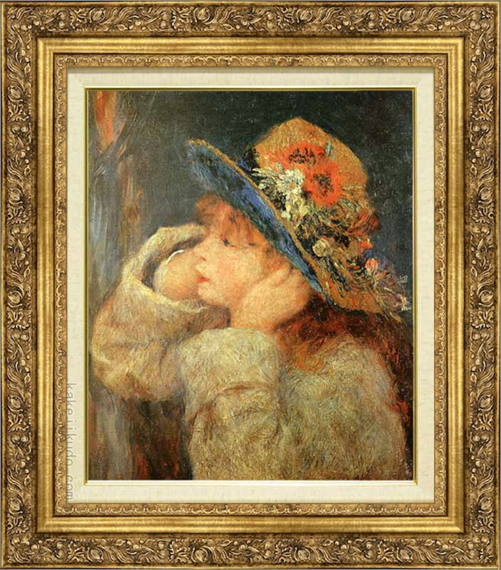 楽天市場】ルノワール 絵画 野の花の帽子をかぶった少女 F8号 送料無料