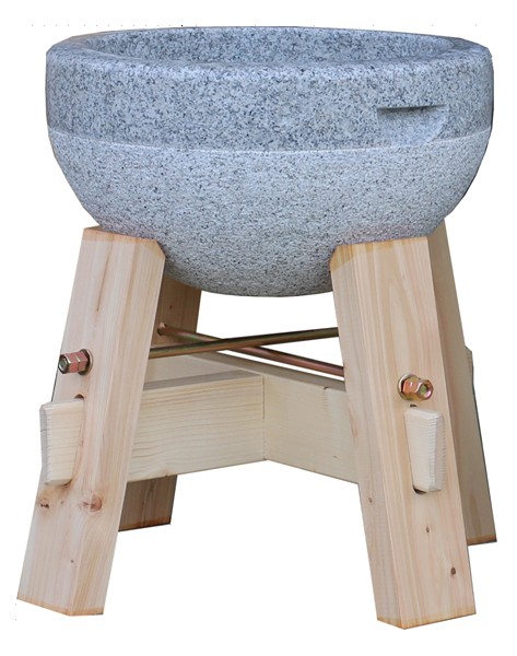楽天市場】餅（もち）つき用石臼 3升用 御影石使用 木台付き : マイ