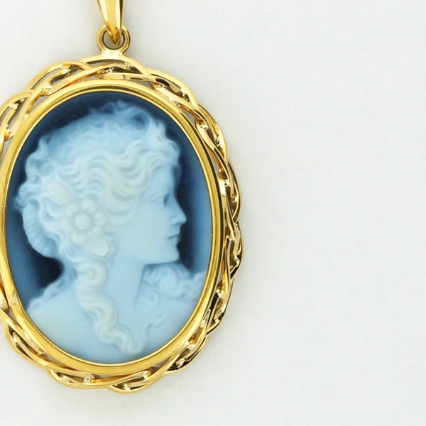 楽天市場】【限定1点】 K18 イエローゴールド メノウ カメオ