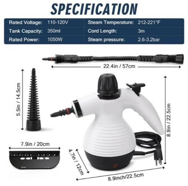 楽天市場】スチームクリーナー 加圧スチームモップ 350mLタンク容量