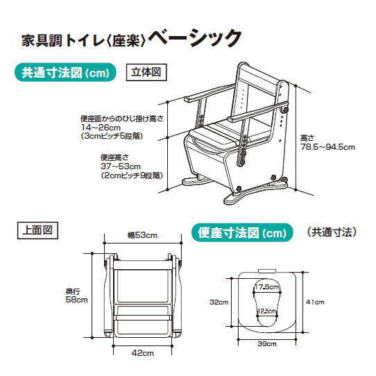 楽天市場】【ベーシック・プラ便座】 家具調ポータブルトイレ「座楽