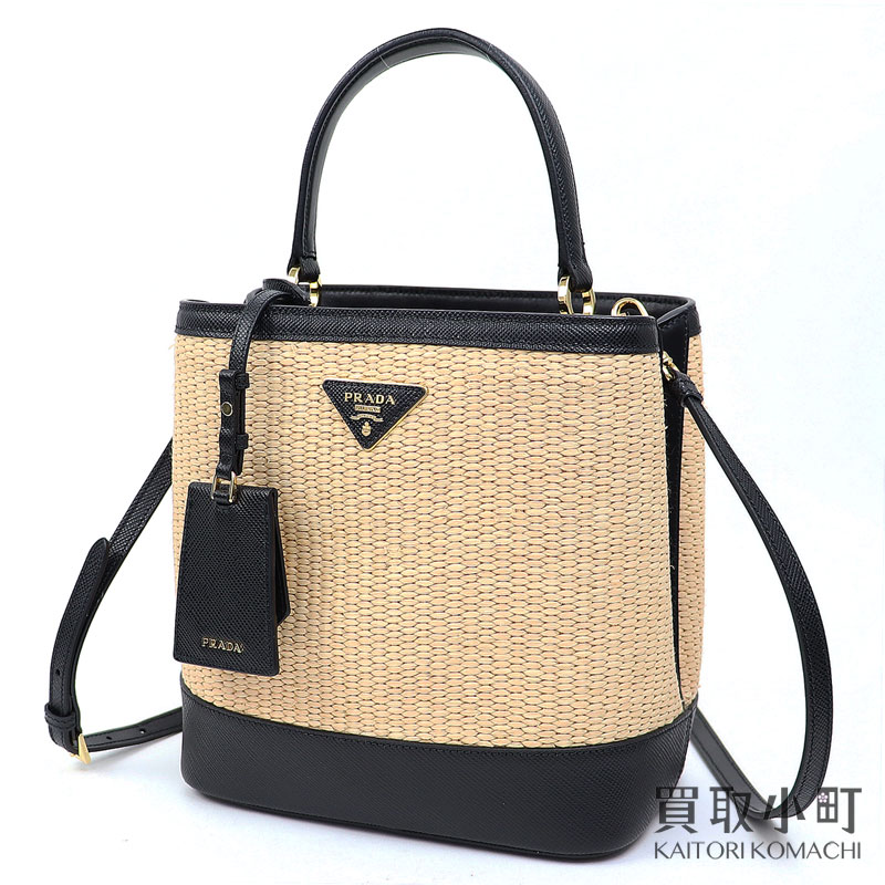 楽天市場】【美品】プラダ 【PRADA】 パニエ ミディアムストロー