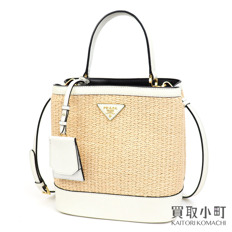 楽天市場】【美品】プラダ 【PRADA】 パニエ ミディアムストロー