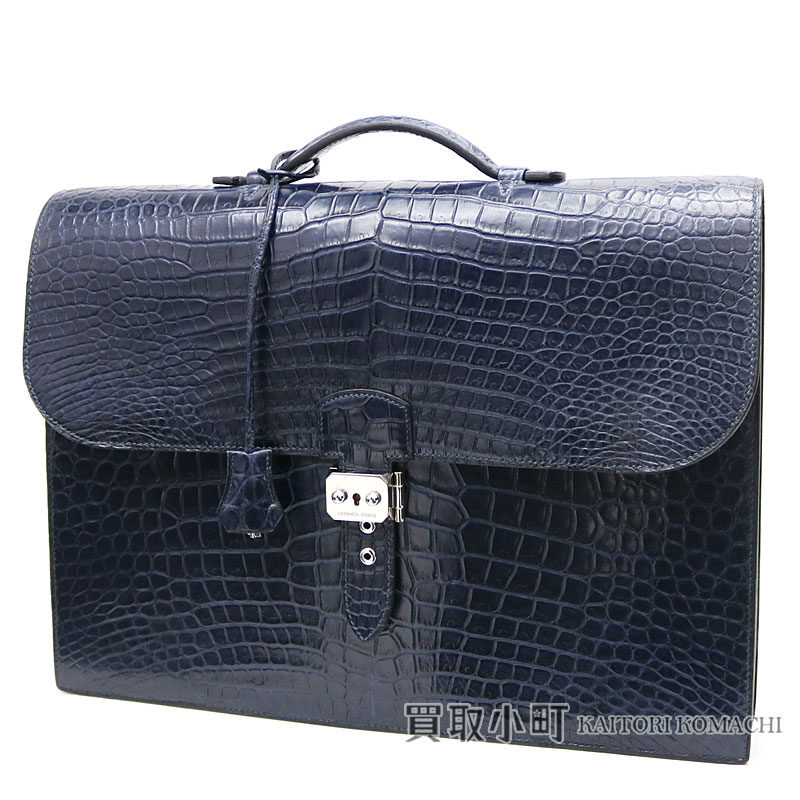 楽天市場】【美品】エルメス【HERMES】サックアデペッシュ41 クロコ