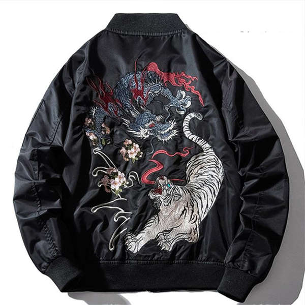 楽天市場】スカジャン メンズ 刺繍 ジャケット サテン 光沢 和柄 和風