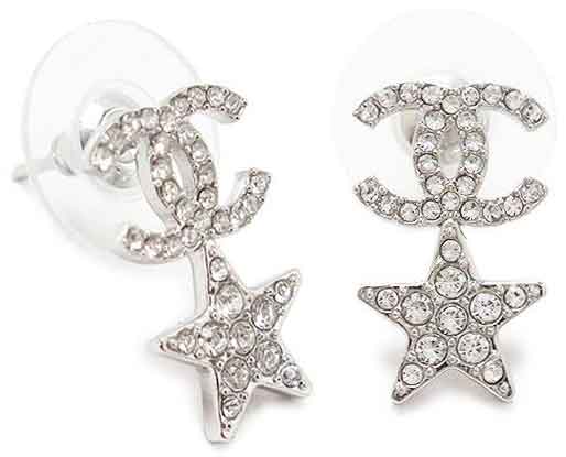 楽天市場】CHANEL シャネル ピアスラインストーンリボン ココマーク