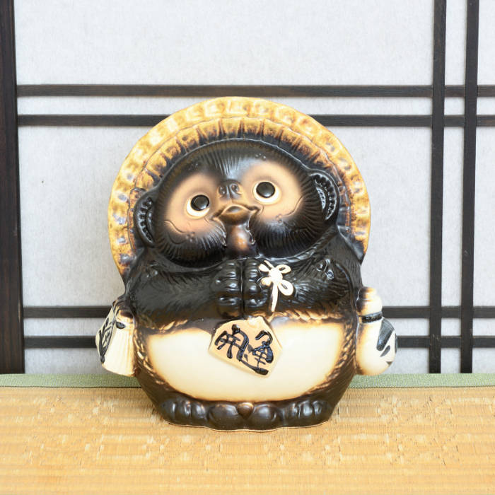 楽天市場】信楽焼 陶器 たぬき お願い狸オス 7号 お願い 開運 しがらき