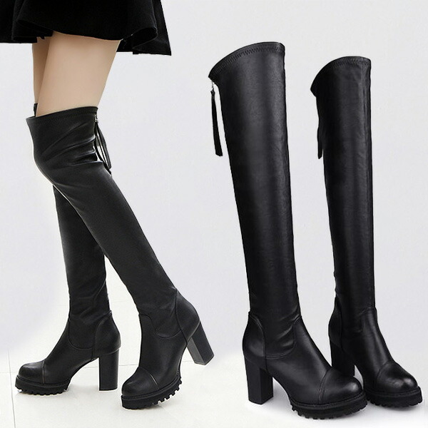 楽天市場】ロングブーツ ニーハイブーツ レディース 約8.5cm ひざ丈