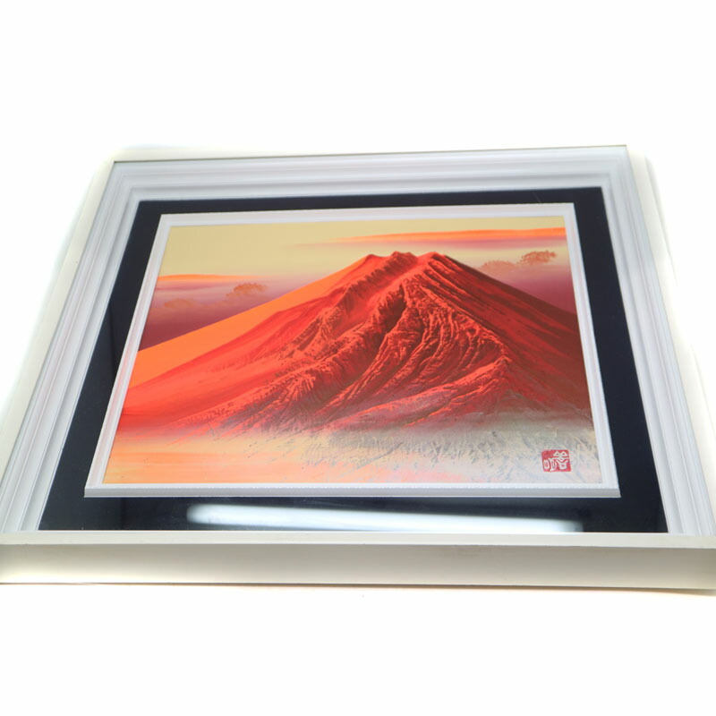 楽天市場】赤富士 百瀬善明 盛絵 絵画 インテリア ディスプレイ USED-6