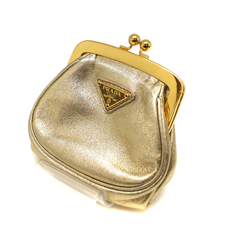 楽天市場】PRADA【プラダ】がま口コインケース レザー ゴールド系