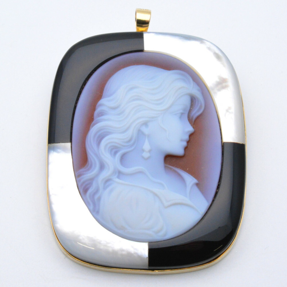 楽天市場】カメオ ブローチ k18（ペンダントトップ｜レディース