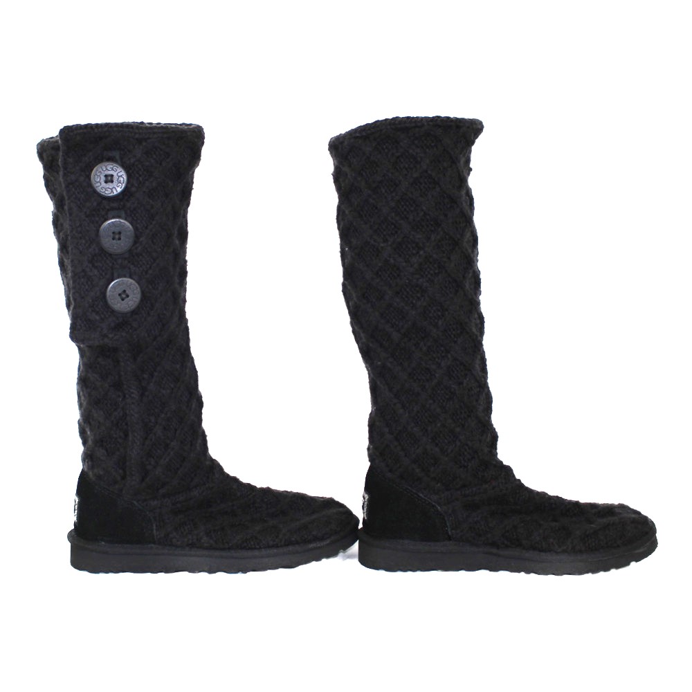 楽天市場】UGG アグ ニットロングブーツ ブラック ニット レディース