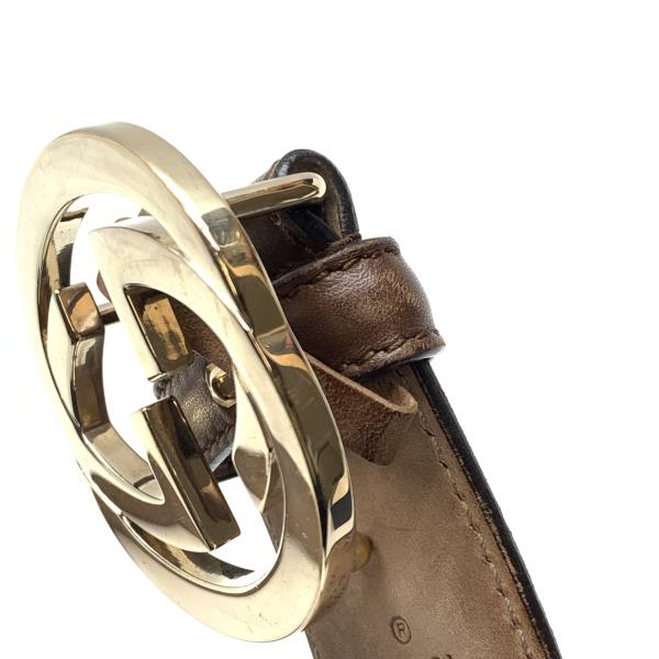 楽天市場】GUCCI グッチ 370543 レザー ベルト インターロッキング GG