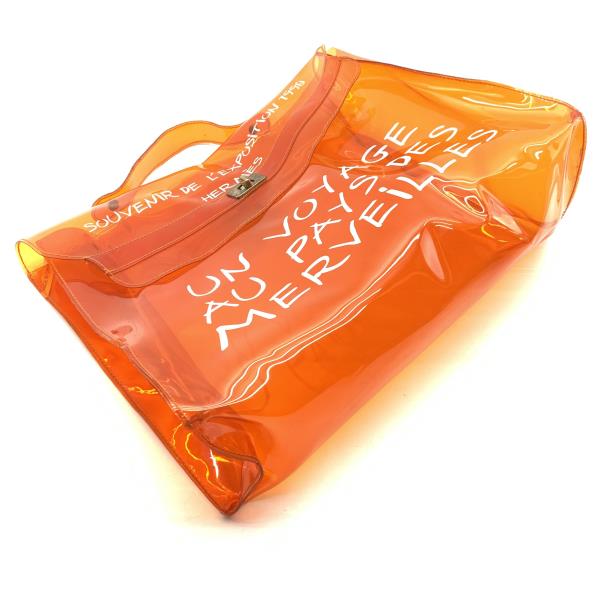 楽天市場】【SD】 HERMES ｴﾙﾒｽ ﾋﾞﾆｰﾙ ｹﾘｰ ｵﾚﾝｼﾞ ｸﾘｱﾊﾞｯｸﾞ ｽｹﾙﾄﾝ 不思議