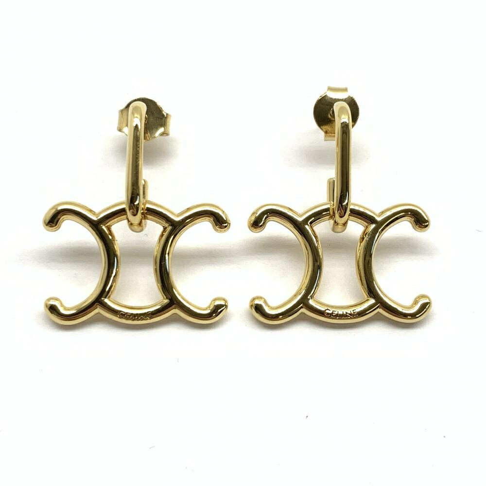 楽天市場】未使用 CELINE セリーヌ トリオンフ ロック ピアス ゴールド