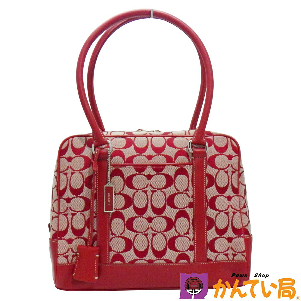 楽天市場】コーチ 6091 シグネチャー ショルダー レッドの通販