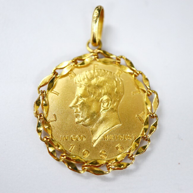 楽天市場】K18YG リバティコイントップ エリザベスコイン 金貨 約3.3g