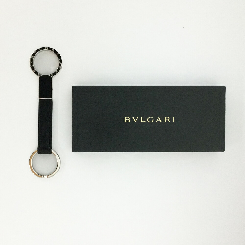 楽天市場】T【BVLGARI】ブルガリ キーリング ブラック レザー 革