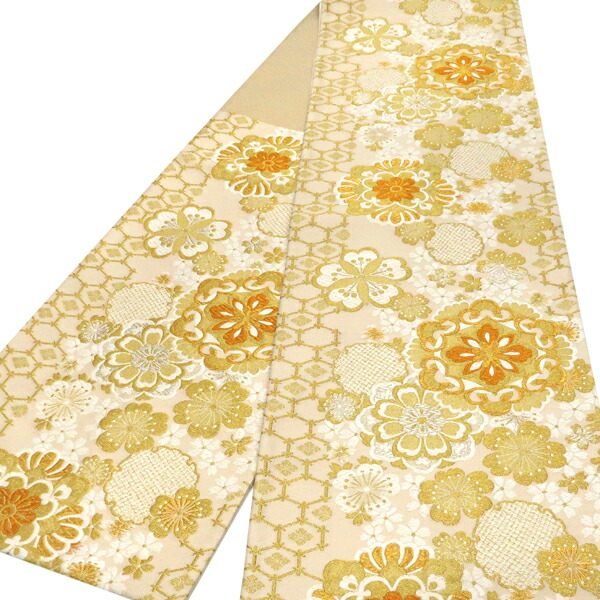 楽天市場】振袖用袋帯 熊井機業店 ベージュ 金 仕立て上がり 西陣織