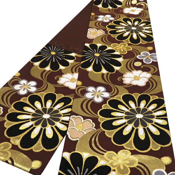 楽天市場】袋帯 振袖用 茶色 樹織物 仕立て上がり 振袖帯 正絹 西陣織