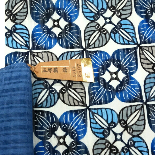 楽天市場】夏名古屋帯 紅型 玉那覇清 清布びんがた工房 仕立て付き 白