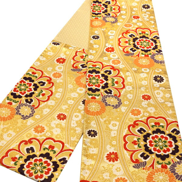 楽天市場】大光 振袖用 袋帯 金色 仕立て上がり 正絹 西陣織 振袖 振袖