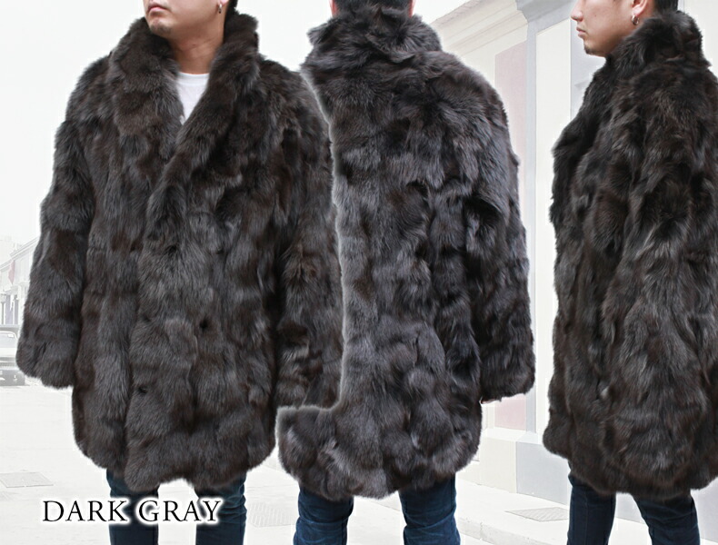 楽天市場】メンズ 毛皮コート FOX キツネ ハーフ丈 ファーコート 90cm