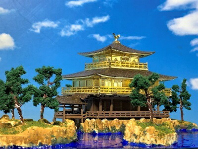 楽天市場】[完成品］鹿苑寺 金閣寺 ケース付き ミニ18サイズ 建物