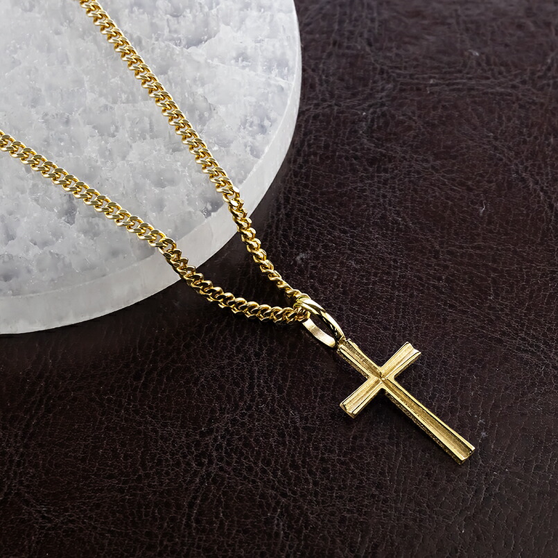 楽天市場】18金 クロス ペンダント トップ イエローゴールドk18