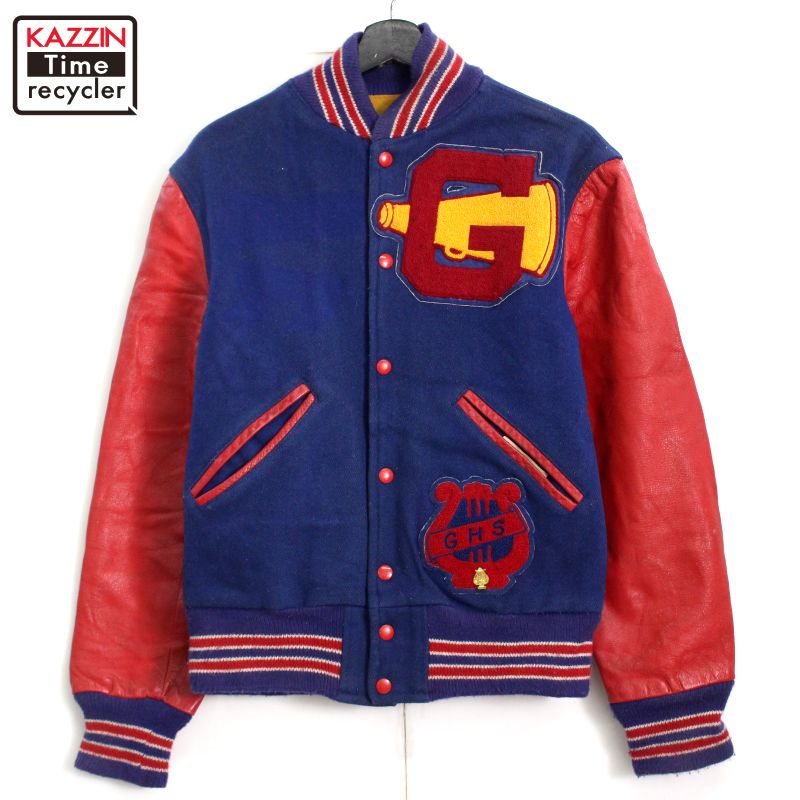 楽天市場】60s ヴィンテージ Lundgren ウール アームレザー スタジャン