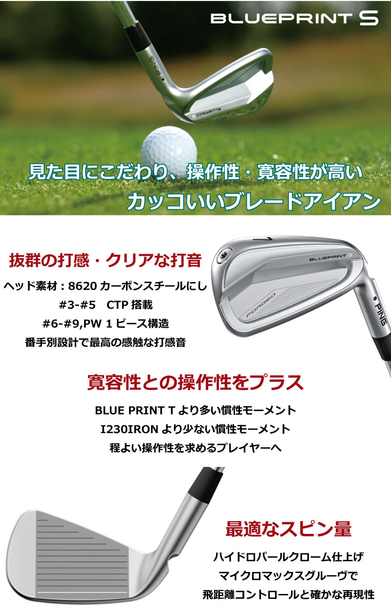 楽天市場】ピン ブループリントエス アイアン PING GOLF BLUE PRINT S