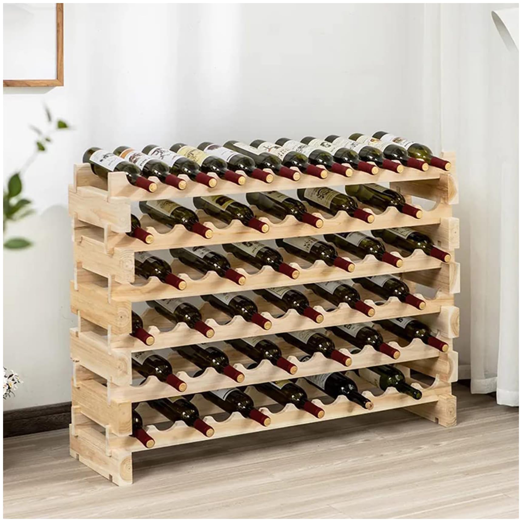 楽天市場】ワインラック ワインホルダー 木製 6段 積み重ね式 ホルダー