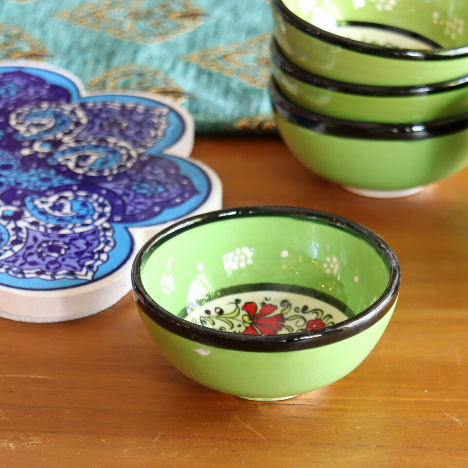 楽天市場】トルコ製 ボウル 小物入れ (キュタフヤ陶器) 8cm グリーン