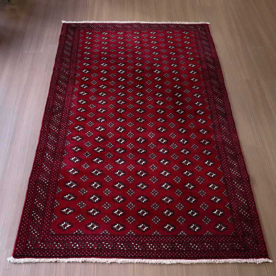 楽天市場】バルーチ ラグ 部族絨毯 手織り 198×119cm あずき色 連なる