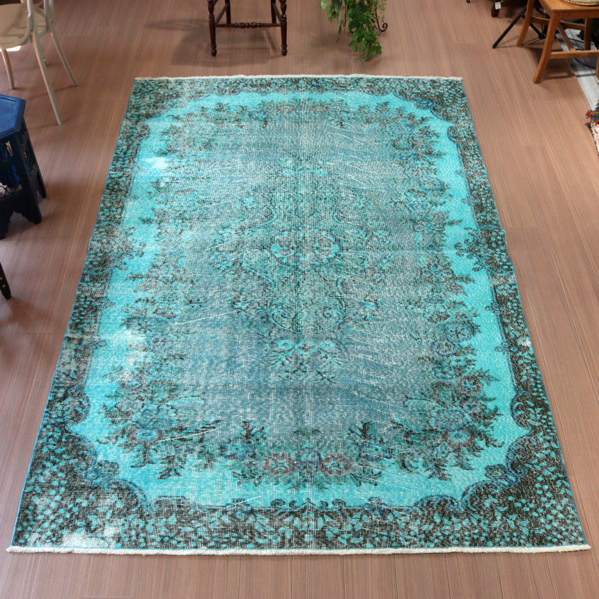 楽天市場】オーバーダイド ヴィンテージラグ ターコイズブルー 265