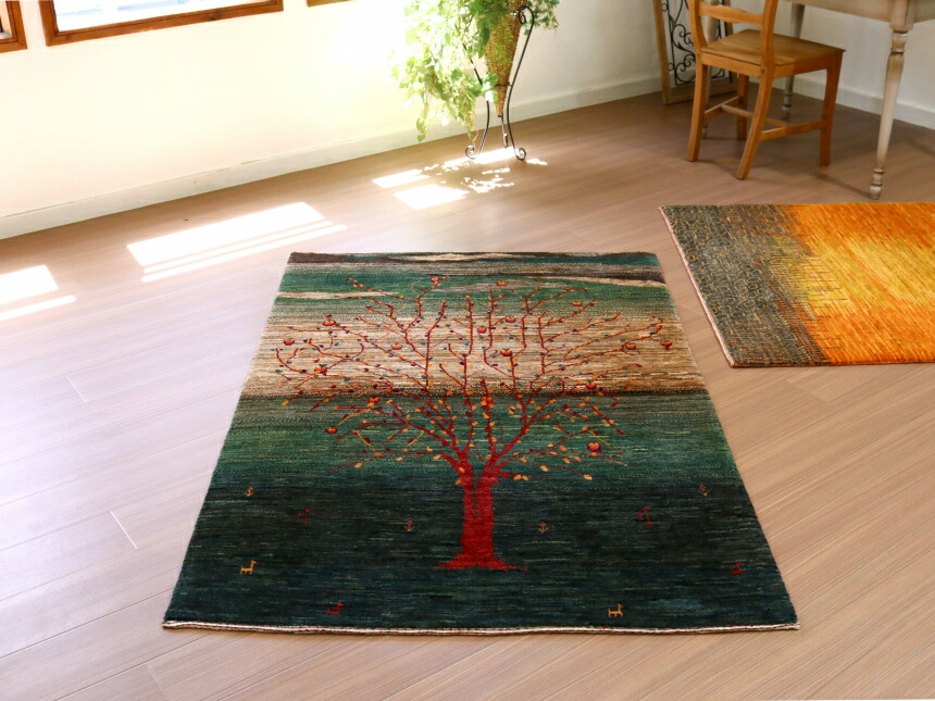 楽天市場】ギャッベ ノウバフト 細かく緻密な織り 162×110cm 生命の木