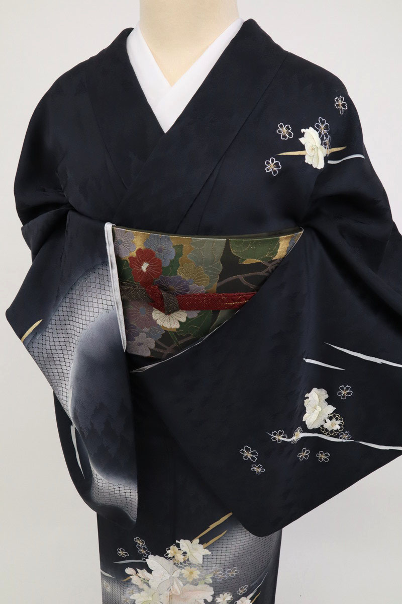 楽天市場】【中古】長尺 極上刺繍 付下げ 舞う蘭花模様 伊と幸